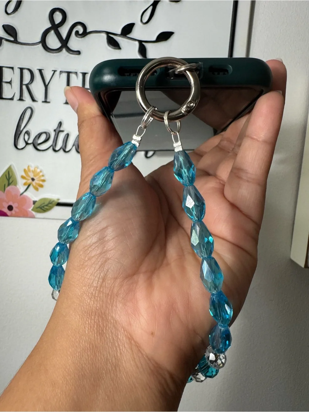 Bling Bling Crystal and Blue Phone/Key/Bag Chain #P1079